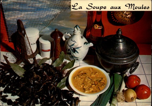 Soupe aux moules vintage - soupe,